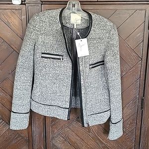 Joie Cropped Blazer gray with black trim